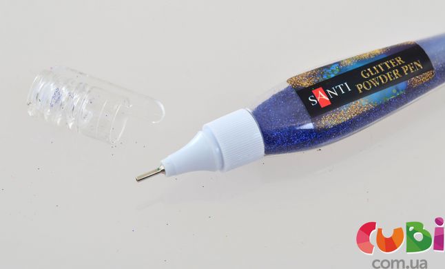 Ручка Santi с рассыпным глиттером, голубой, 10г (411743)