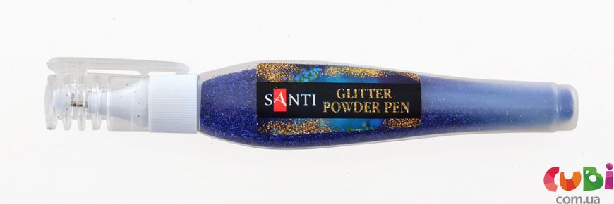 Ручка Santi з розсипним гліттером, блакитний, 10г (411743)