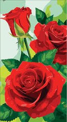 Набір для розпису по номерах Червоні троянди Strateg розміром 50х25 см (WW178)