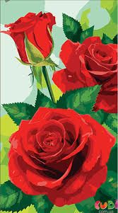 Набор для росписи Красные розы Strateg размером 50х25 см (WW178)