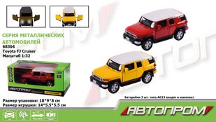 Машинка метал 68304 АВТОПРОМ, 2 кольори, 1:32 Toyota FJ Cruiser, батар, світло, звук