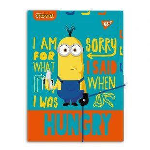 Папка YES А4 c 3 разделителями на резинке Minions (492101)
