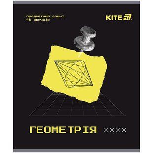 Тетрадь предметная Kite Techno K25-240-1, 48 листов, клетка, геометрия