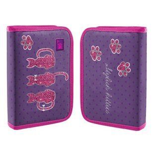 Пенал жесткий YES одинарный без клапана HP-02 Cats, сиреневый, 533081, комбинированый
