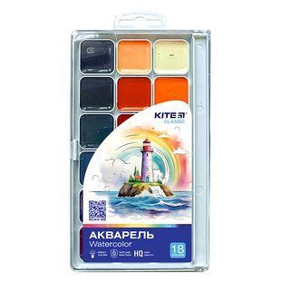 Акварельні фарби 18 кольорів Classic, K-066