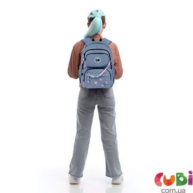 Рюкзак шкільний GoPack Education Pixel Mood GO26-120M-2, сірий, принт