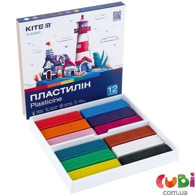 Пластилін, 12 кольорів, 240 г. Kite Classic (K-1086)