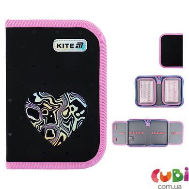 Пенал без наповнення Kite Love is K25-622-3, 1 відділення, 2 відворота, комбінований
