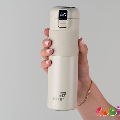 Термос Kite с термодатчиком 450 мл, бежевый (K25-1227-1)