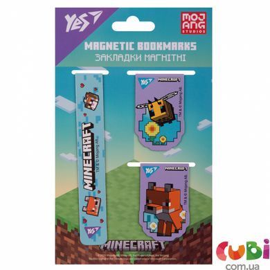 Закладки магнитные Yes "Minecraft.Spring", 3 шт, голубые (708344)