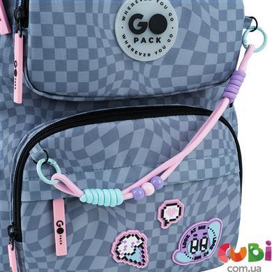 Рюкзак шкільний GoPack Education Pixel Mood GO26-120M-2, сірий, принт