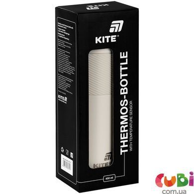 Термос Kite с термодатчиком 450 мл, бежевый (K25-1227-1)