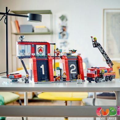 Конструктор Lego City Пожарное депо с пожарной машиной (60414), комбінований