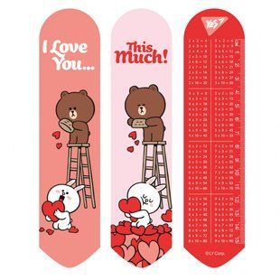 Закладка 2D Yes "Line Friends hearts" (708136)