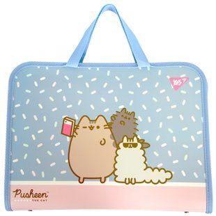 Папка портфель Yes FC на молнии с тканевыми ручками "Pusheen" (492316)