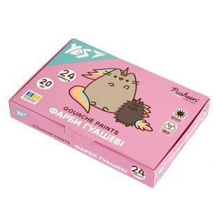 Фарби гуашеві Yes Pusheen 24 кольори 20 мл (230404)
