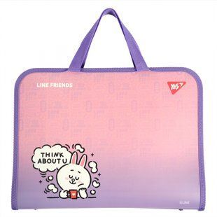Папка портфель Yes FC на молнии с тканевыми ручками "Line Friends" (492315)