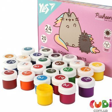 Фарби гуашеві Yes Pusheen 24 кольори 20 мл (230404)