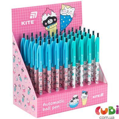 Ручка шариковая автоматическая Kite, Kite, Ice & Cup, синяя (K25-361-2)