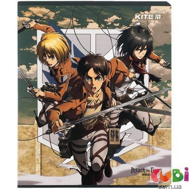 Зошит шкільний Kite Attack on Titan AT24-238, 24 аркушів, клітинка, принт