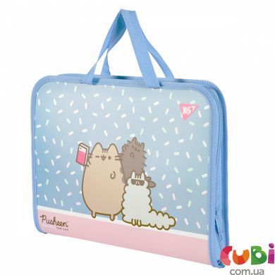 Папка портфель Yes FC на молнии с тканевыми ручками "Pusheen" (492316)