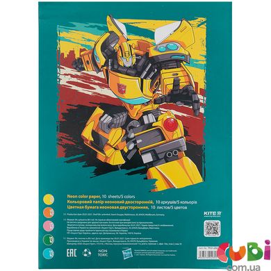 Бумага цветная неоновая Kite Transformers TF21-252, принт