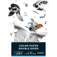 Папір кольоровий двосторонній Kite Dogs K22-287, А4, принт