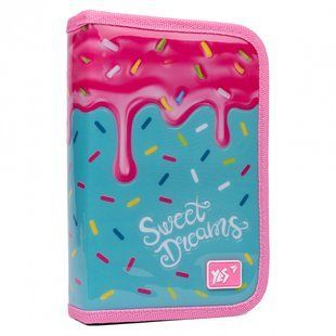 Пенал жесткий YES одинарный без клапана HP-02 Sweet cream, комбинированый