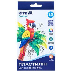 Пластилін восковий, 12 кольорів, 200 г. Kite Creative (K-086)