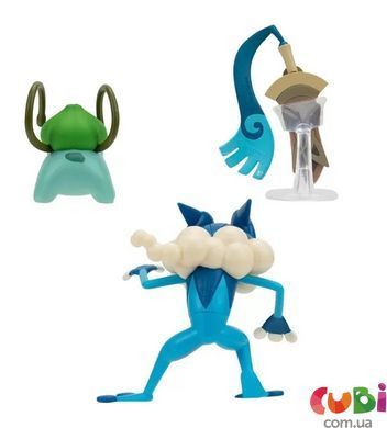 Набор игровых фигурок Pokemon W19 - Хонедж, Бульбазавр, Фрогадир (PKW3599), комбинированый