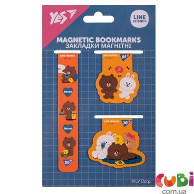 Закладки магнитные Yes Line Friends 3 шт