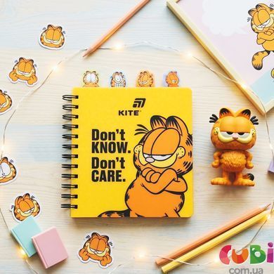 Блокнот з розділювачами на спіралі Garfield (GF26-278), 80 аркушів, клітинка, пластикова обкладинка