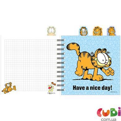 Блокнот з розділювачами на спіралі Garfield (GF26-278), 80 аркушів, клітинка, пластикова обкладинка