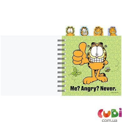 Блокнот з розділювачами на спіралі Garfield (GF26-278), 80 аркушів, клітинка, пластикова обкладинка