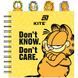 Блокнот з розділювачами на спіралі Garfield (GF26-278), 80 аркушів, клітинка, пластикова обкладинка