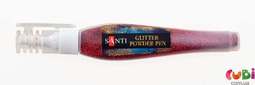 Ручка Santi з розсипним гліттером, червоний, 10г (411750)