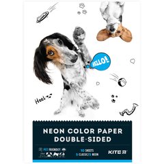 Папір кольоровий двосторонній Kite Dogs K22-288, А4, принт