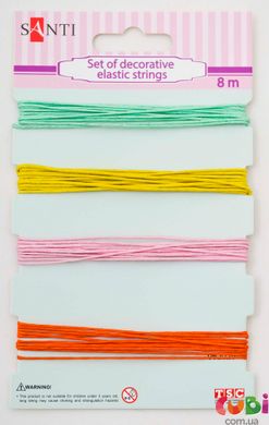 Набор декоративных шнуров, 4 цвета, 8 м/уп, летний (952029)