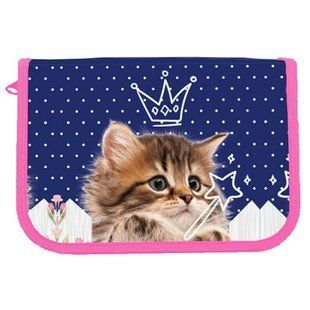 Пенал одинарный с двумя отделеними, пустой, Kitten, 210 70D PL (21203C) CLASS