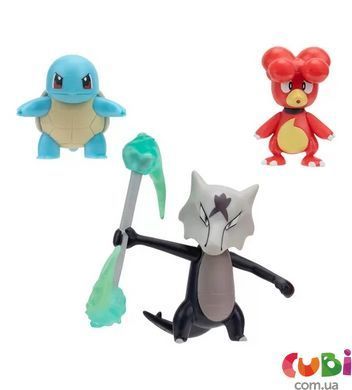 Набор игровых фигурок Pokemon W19 - Магби, Сквиртл, Алло Маровак (PKW3600), комбинированый