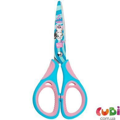 Дитячі ножиці з гумовими вставками та малюнком на лезі Kite Studio Pets SP25-148, 13 см
