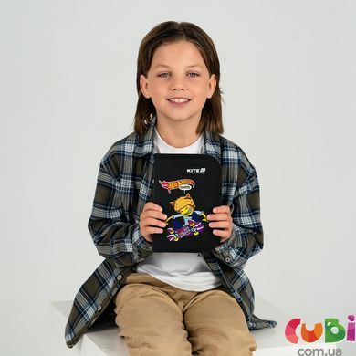Пенал без наповнення Kite Hot Wheels Скейт HW25-622-2, 1 відділення, 2 відвороти, комбінований