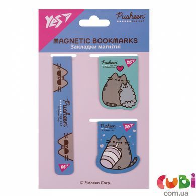 Закладки магнітні Yes "Pusheen", 3 шт (708348)