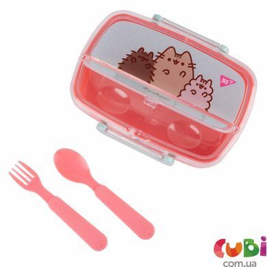 Контейнер Yes "Pusheen" 750 мл, с принадлежностями, розово-голубой (708371)