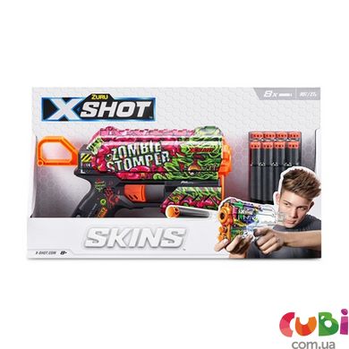 Швидкострільний бластер X-SHOT Skins Flux Zombie Stomper (8 патронів), 36516A