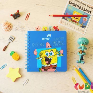 Блокнот з розділювачами на спіралі Sponge Bob (SB26-278), 80 аркушів, клітинка, пластикова обкладинка