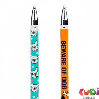 411961 Ручка YES гелева пиши-стирай “Dog” 0,5 мм, синя, мікс 2 диз