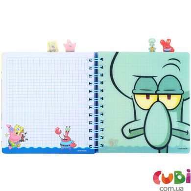 Блокнот з розділювачами на спіралі Sponge Bob (SB26-278), 80 аркушів, клітинка, пластикова обкладинка