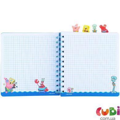 Блокнот з розділювачами на спіралі Sponge Bob (SB26-278), 80 аркушів, клітинка, пластикова обкладинка