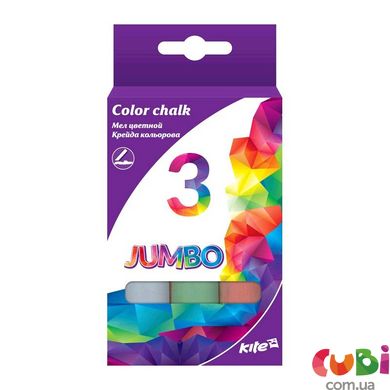 Крейда кольорова Jumbo, 3 кольори Kite K17-077